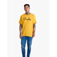 Load image into Gallery viewer, Fender Spaghetti Logo T-Shirt, Butterscotch Blonde - L

