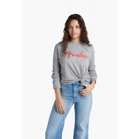 Load image into Gallery viewer, Fender Spaghetti Logo Long Sleeve T-Shirt, Heather Gray - S
