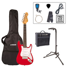 Load image into Gallery viewer, Encore 3/4 Size Electric Guitar Pack ~ Gloss Red
