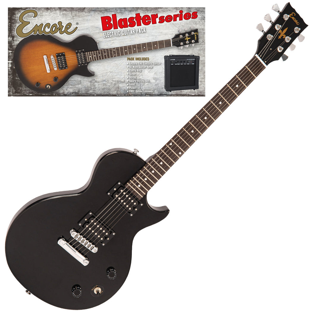 Encore Blaster E90 Electric Guitar Pack ~ Gloss Black b stock