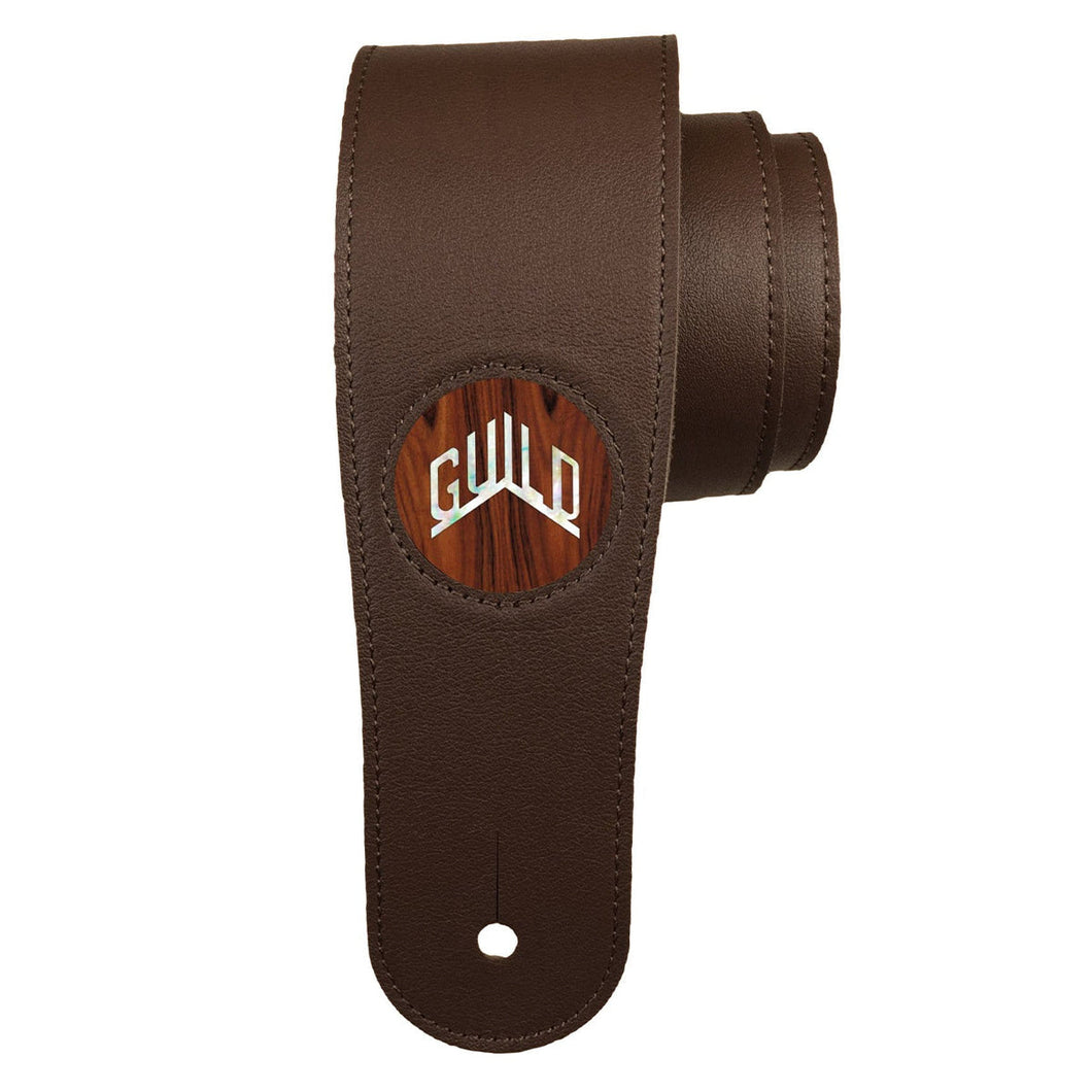 Guild by Thalia Dark Chocolate Guitar Strap ~ Rosewood with Guild Pearl Logo
