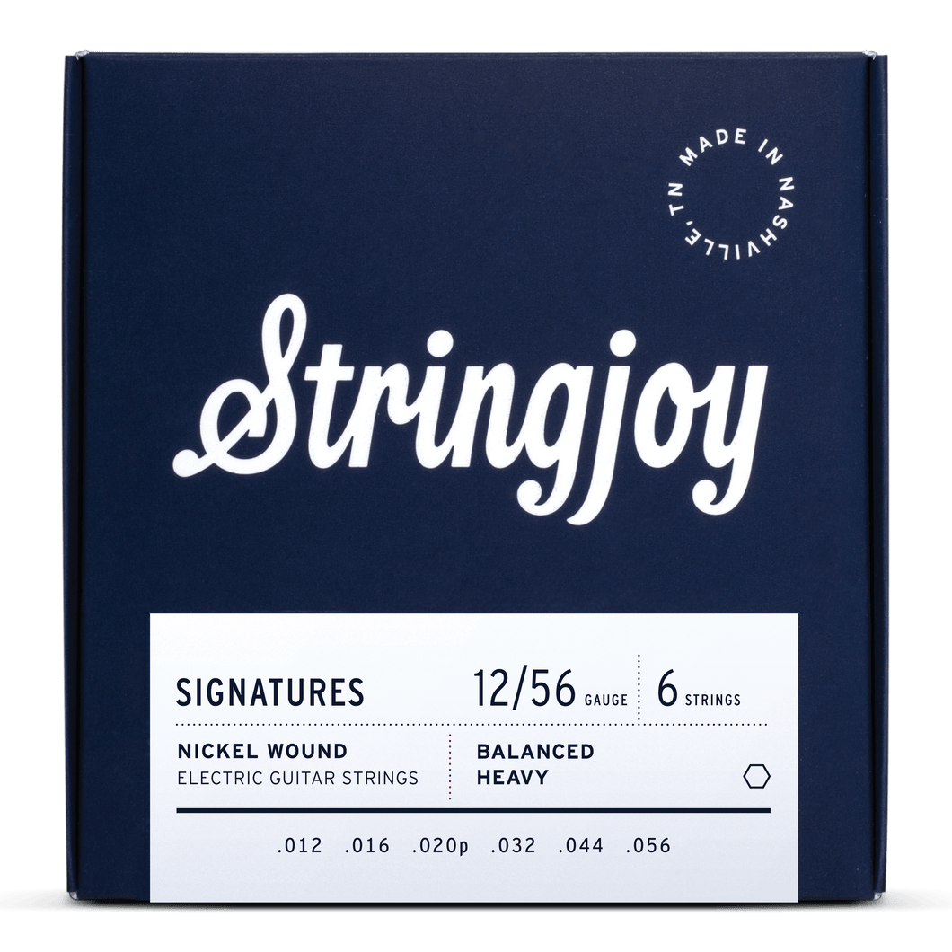 Stringjoy Signatures | Balanced Heavy Gauge (12-56) Nickel Wound Electric Guitar Strings