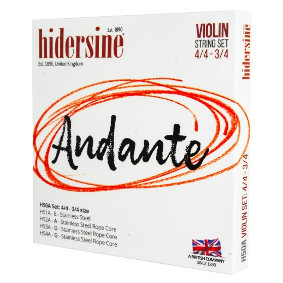 Hidersine Andante Violin String Set 4/4 - 3/4