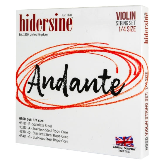 Hidersine Andante Violin String Set 1/4