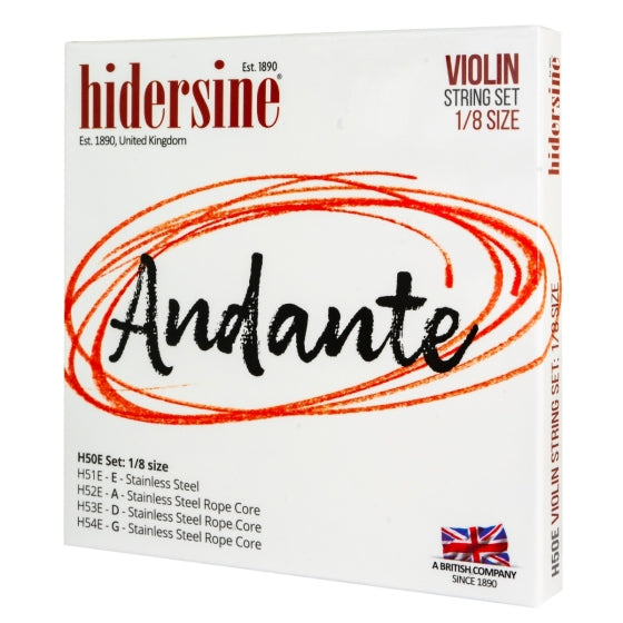 Hidersine Andante Violin String Set 1/8
