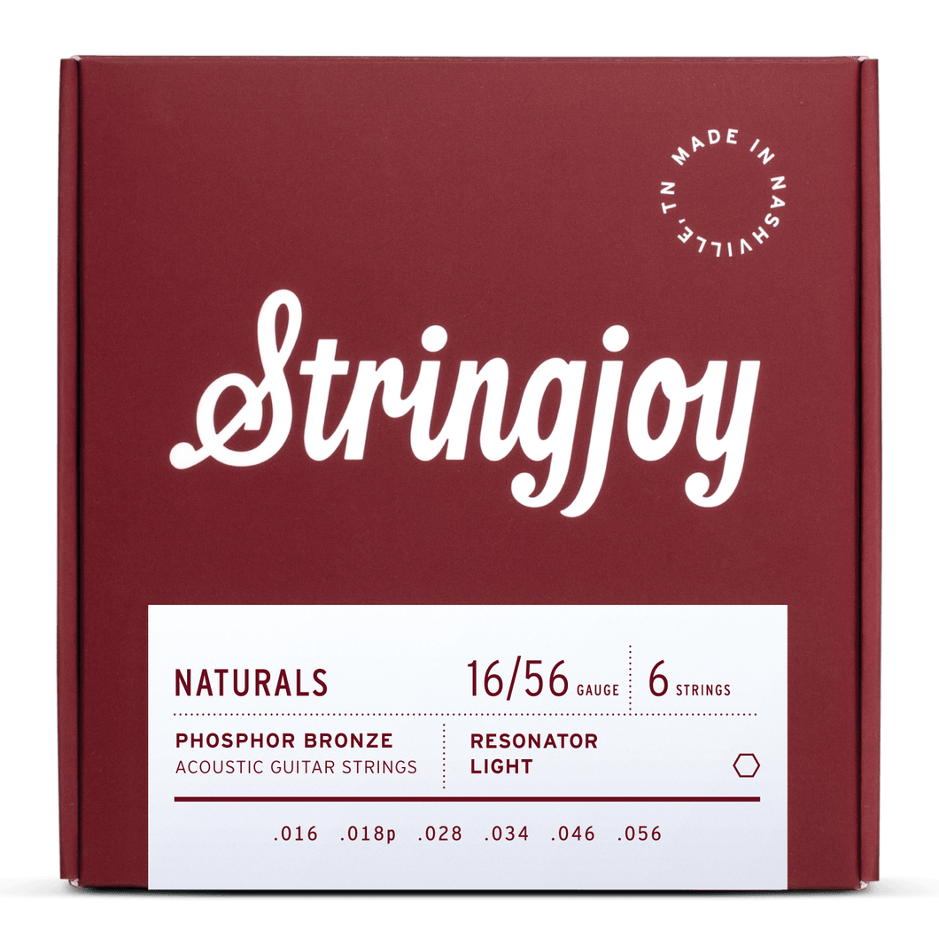 Stringjoy Naturals | Resonator Gauge (16-56) Phosphor Bronze Acoustic Guitar Strings