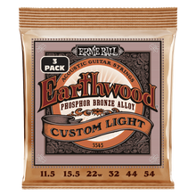 Load image into Gallery viewer, Ernie Ball Ew Phos Bronze Custom Light 11.5 54 (3 Set Pack)
