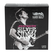 Load image into Gallery viewer, Ernie Ball John Mayer Silver Slinky 10.5-47 6-Pack
