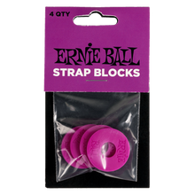 Load image into Gallery viewer, Ernie Ball Strap Blocks 4 Pack Purple
