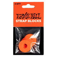 Load image into Gallery viewer, Ernie Ball Strap Blocks 4 Pack Red

