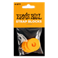 Load image into Gallery viewer, Ernie Ball Strap Blocks 4 Pack Orange
