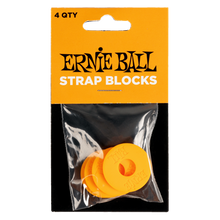 Load image into Gallery viewer, Ernie Ball Strap Blocks 4 Pack Orange
