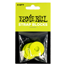 Load image into Gallery viewer, Ernie Ball Strap Blocks 4 Pack Green
