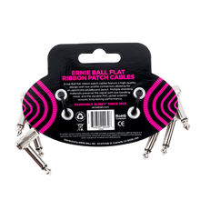 Load image into Gallery viewer, Ernie Ball 3&quot; Flat Ribbon Patch Cable 3-Pack - White
