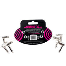 Load image into Gallery viewer, Ernie Ball 6&quot; Flat Ribbon Patch Cable 3-Pack - White
