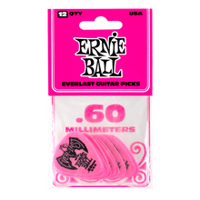 Load image into Gallery viewer, Ernie Ball Everlast Picks 12-Pack Pink .60mm
