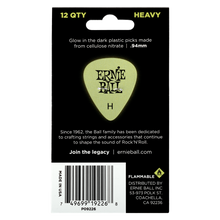 Load image into Gallery viewer, Ernie Ball Heavy Super Glow Pick x 12
