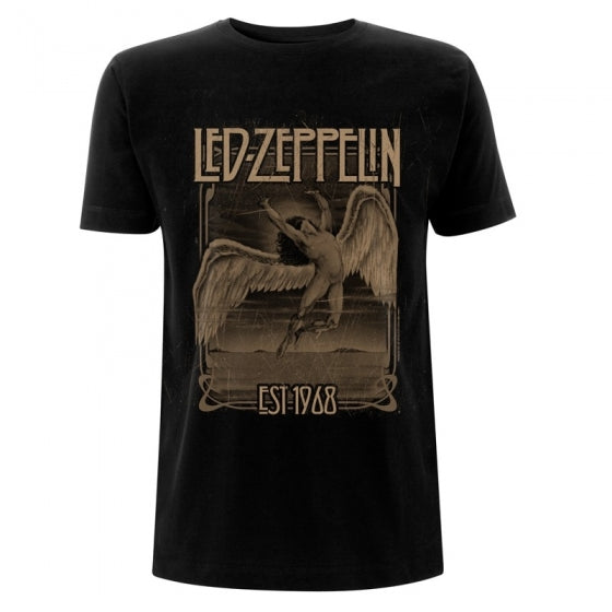 Led Zeppelin T-Shirt Xxl - Faded Falling Black