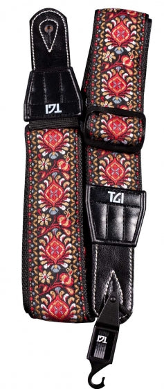 Tgi Guitar Strap Woven Cotton Persian Stitch - Red