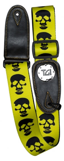 Tgi Guitar Strap Skull Yellow