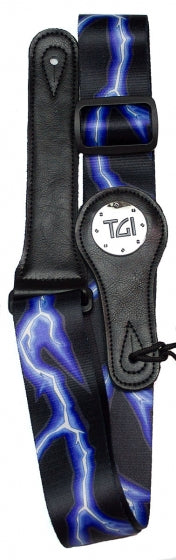 Tgi Guitar Strap Blue Lightning