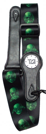 Tgi Guitar Strap Skull Green