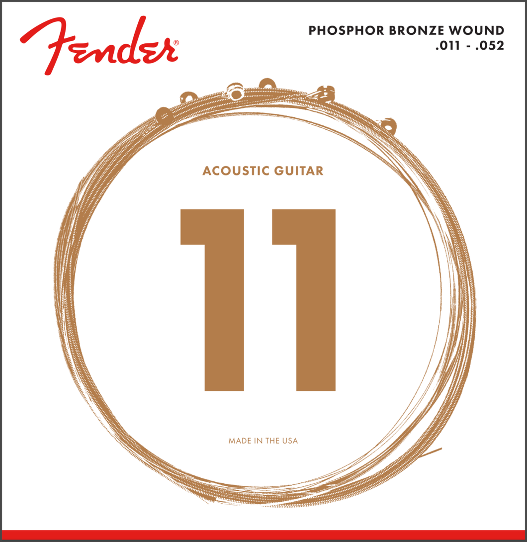 Fender Phosphor Bronze 11-52 Acoustic Guitar Strings