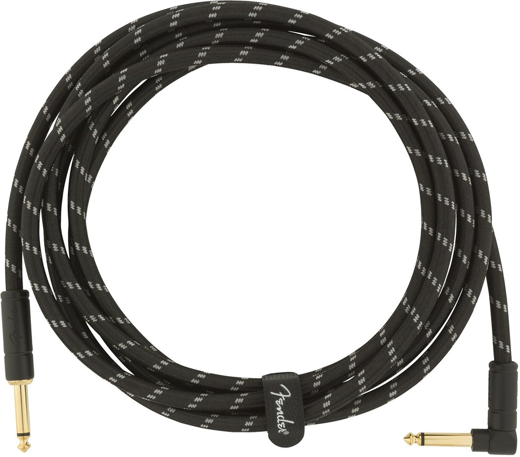 Fender Deluxe 10' Straight/Angled Instrument Cable Black Tweed
