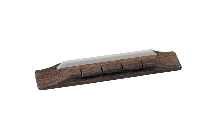 Bridge for ukulele, plastic saddle, rosewood