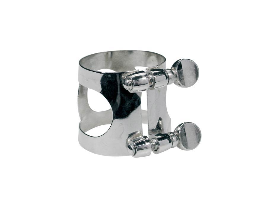 ligature for Bb clarinet, chrome, for plastic mouthpiece