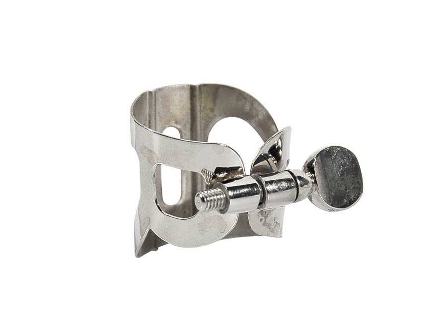 ligature for alto saxophone, for plastic mouthpiece, chrome
