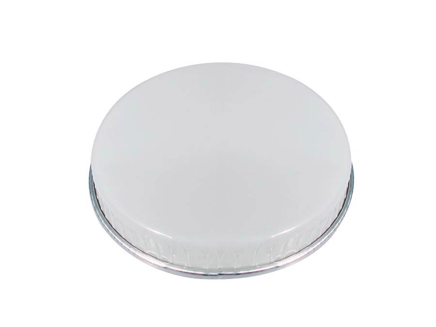 Bongo head, plastic, with aluminum hoop around the bottom, large, ring : 21,8cm