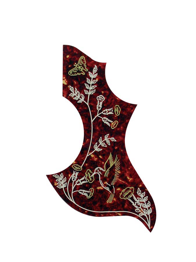 Pickguard, acoustic, self adhesive hummingbird model