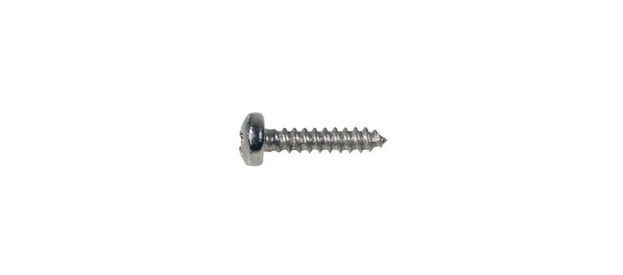 Screw, 2,2x6,5mm, 12pcs, dome head, tapping, for trussrod cover and tuners short, nickel