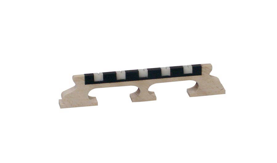 Bridge for banjo, maple, ebony+galalith saddle, for 5 string banjo, height: 5, 8