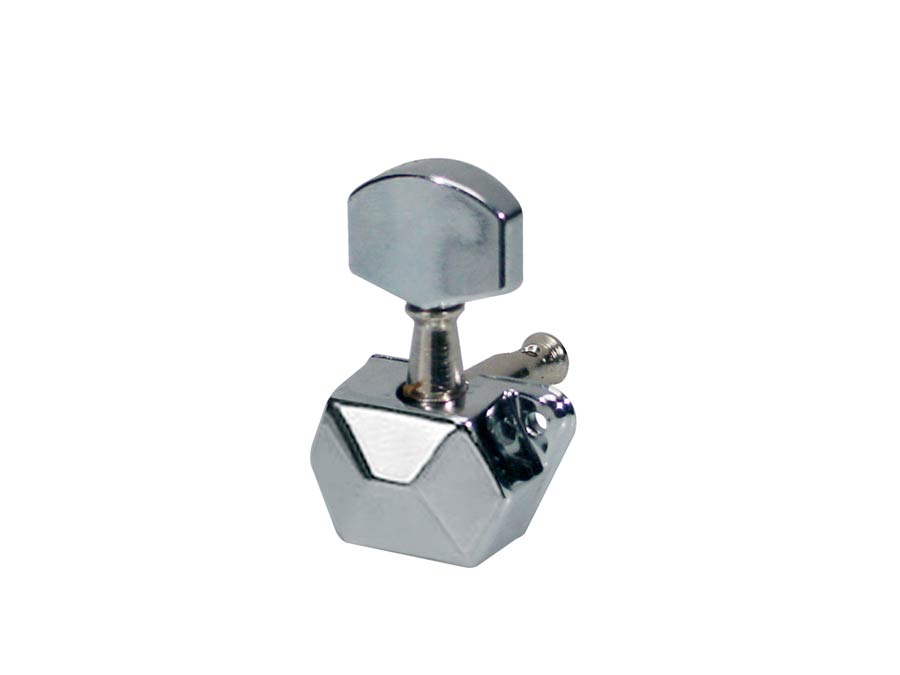 Machine heads for guitar, metal shaft, 6x right, metal buttons, with cover, chrome