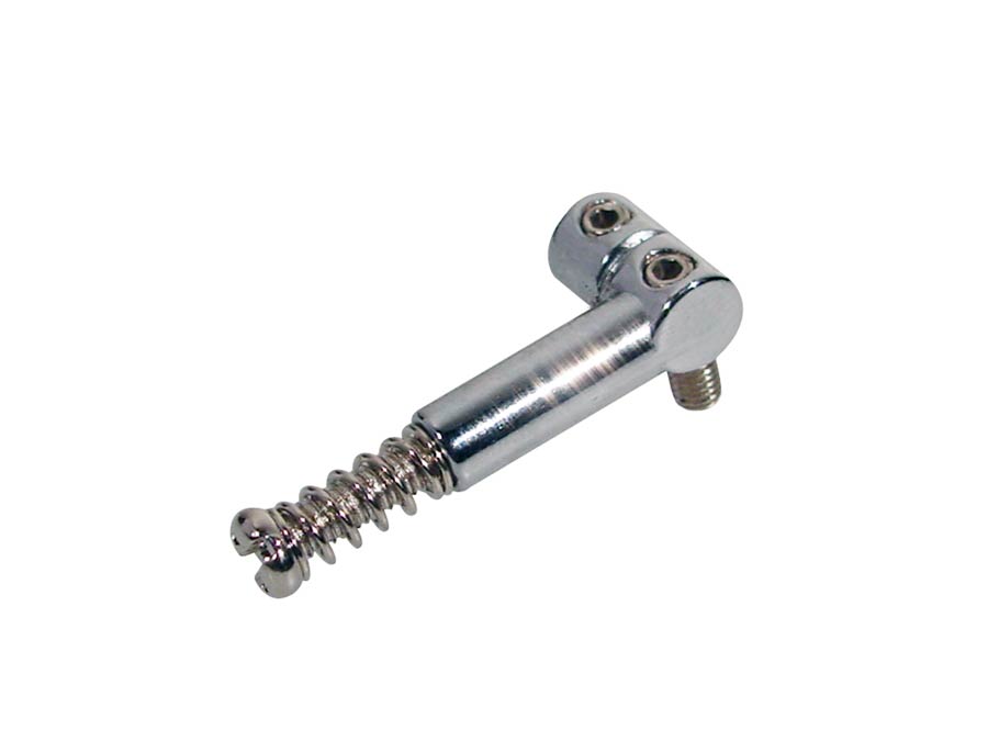 Bridge saddles, metal, Stallion, p=10,8, with spring and screw, 6-pack, chrome