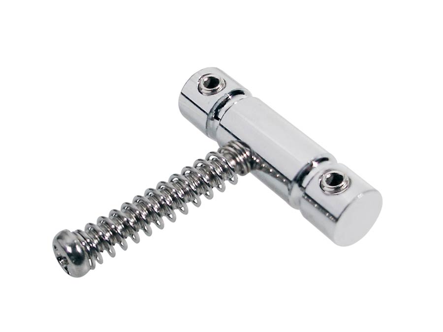 Bridge saddles, metal, Jocker/ Puncher bass, p=18, with spring and screw, 2-pack, chrome