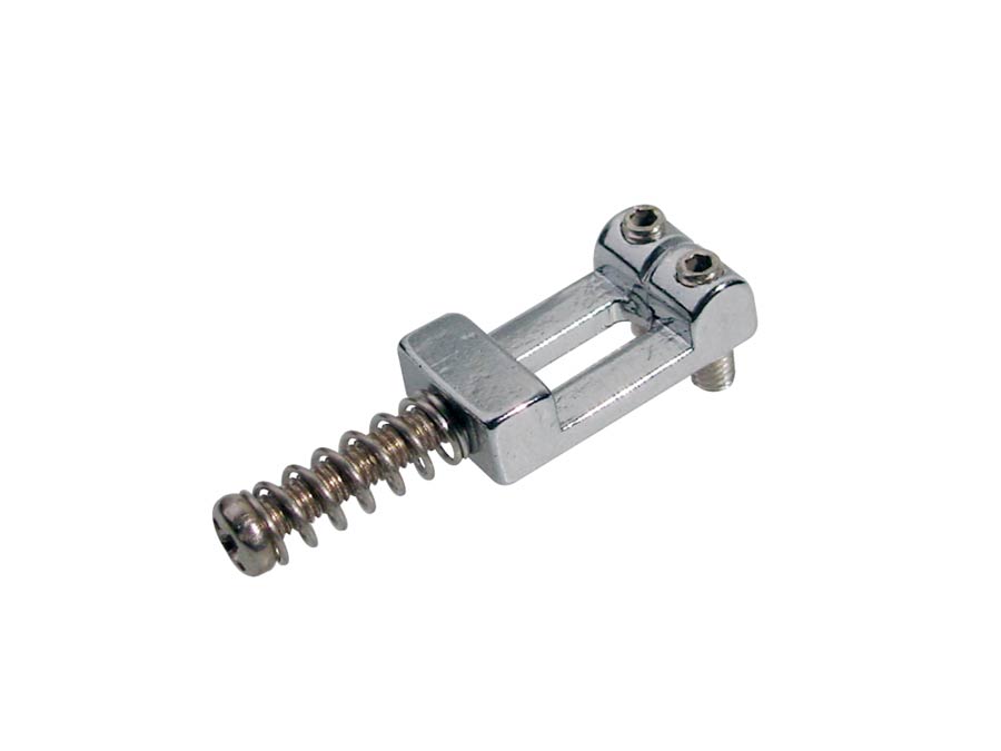 Bridge saddles, metal, Stallion, p=10,5, with spring and screw, 6-pack, chrome