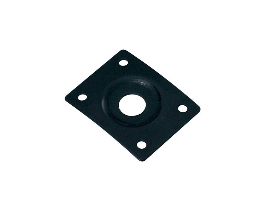 Jack plate, rectangular, recessed hole, slanted metal, black
