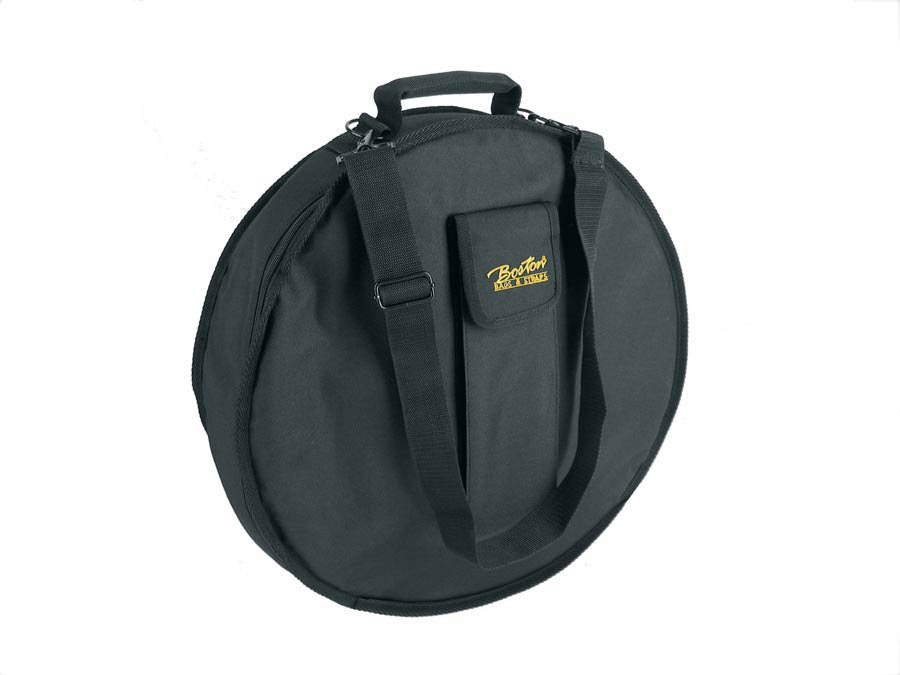 Bodhran gig bag, black cordura, 10 mm. padded, with strap and accessory pocket, 18