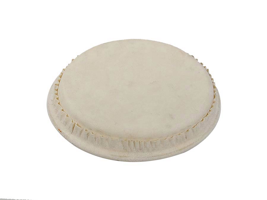 Rawhide bongo head, with aluminum hoop around the bottom, large 19,4 cm