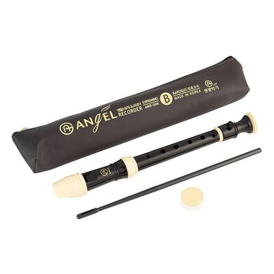 Sopranino recorder, key: F, ABS, 3-piece, 245 mm, black-ivory, Baroque system