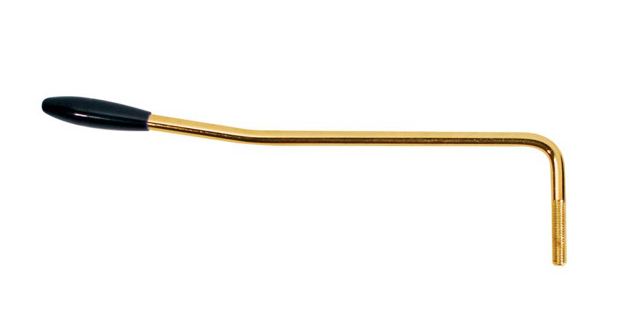 Tremolo arm, 6mm thread, 5mm arm diameter, black cap, gold