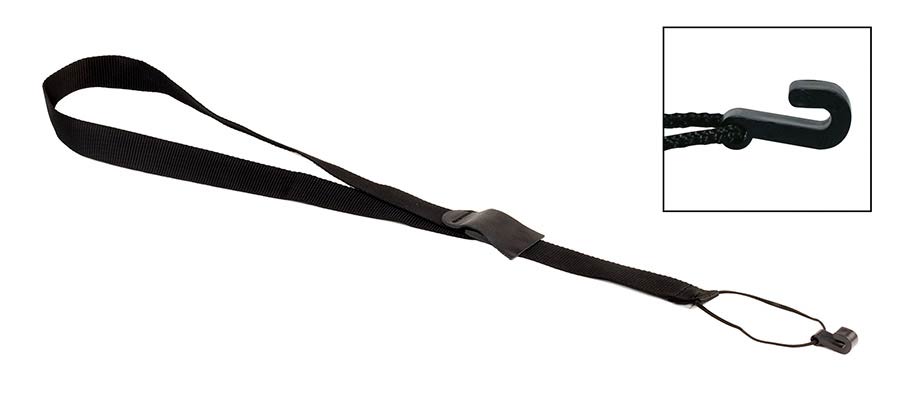 Classic guitar strap with soundhole hook, black, 30 mm. wide
