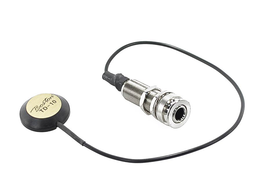 Transducer pickup, adhesive back, 25mm diameter, with endpin jack 6,3mm