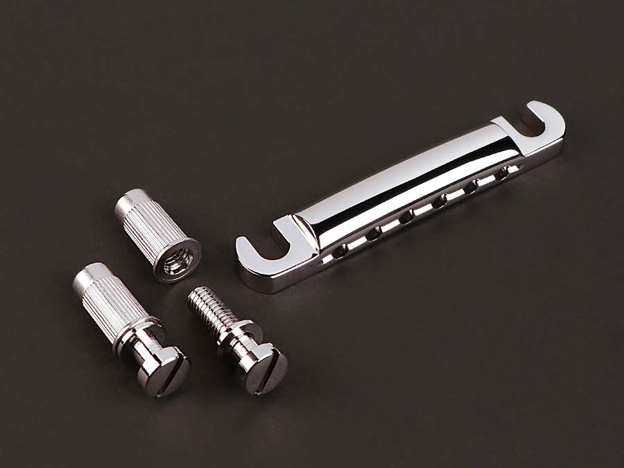 Tailpiece guitar, LP-model, aluminum, with studs and anchors, chrome