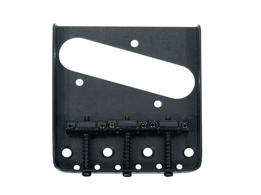 Bridge-tailpiece, Teaser tray style, grooved saddles, black