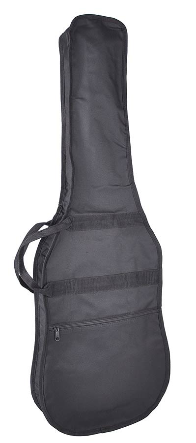 Gig bag for electric guitar, large pocket, black, 2 straps, nylon, unpadded