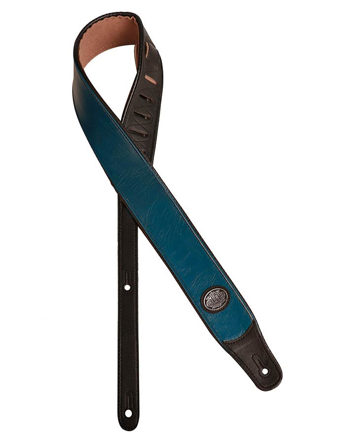 Stylish Series Guitar strap, black back, blue